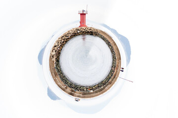 a variety of landscapes with a 360-degree panoramic filter