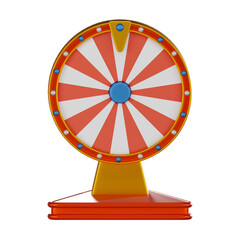 Lucky Spin of Fortune Wheel for Casino and Games. 3D Render.