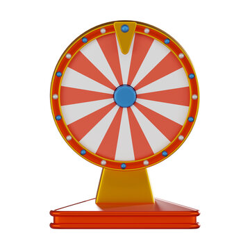 Lucky Spin of Fortune Wheel for Casino and Games. 3D Render.
