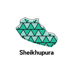 Map City of Sheikhupura vector design template, Infographic vector map illustration on a white background.