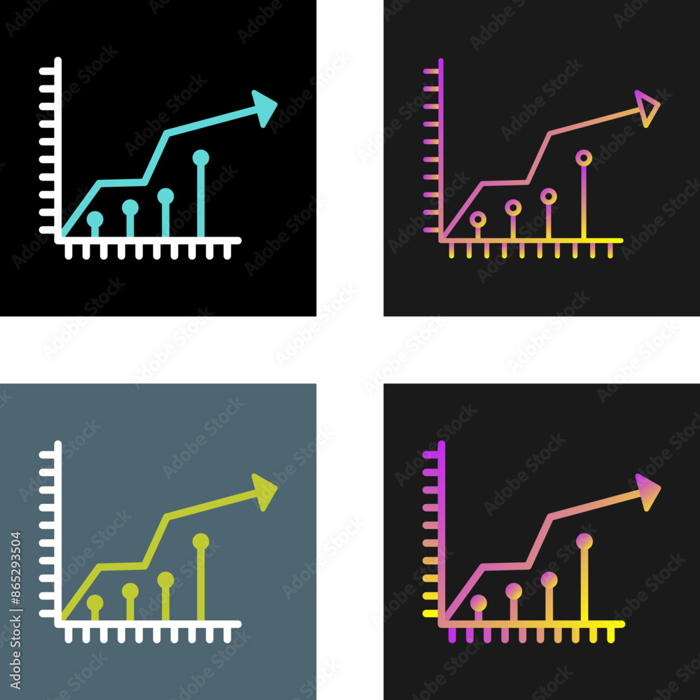 Wall mural market growth vector icon