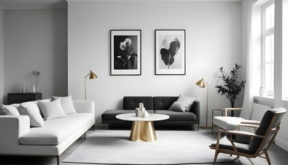 Photo interior modern design room 3d illustration