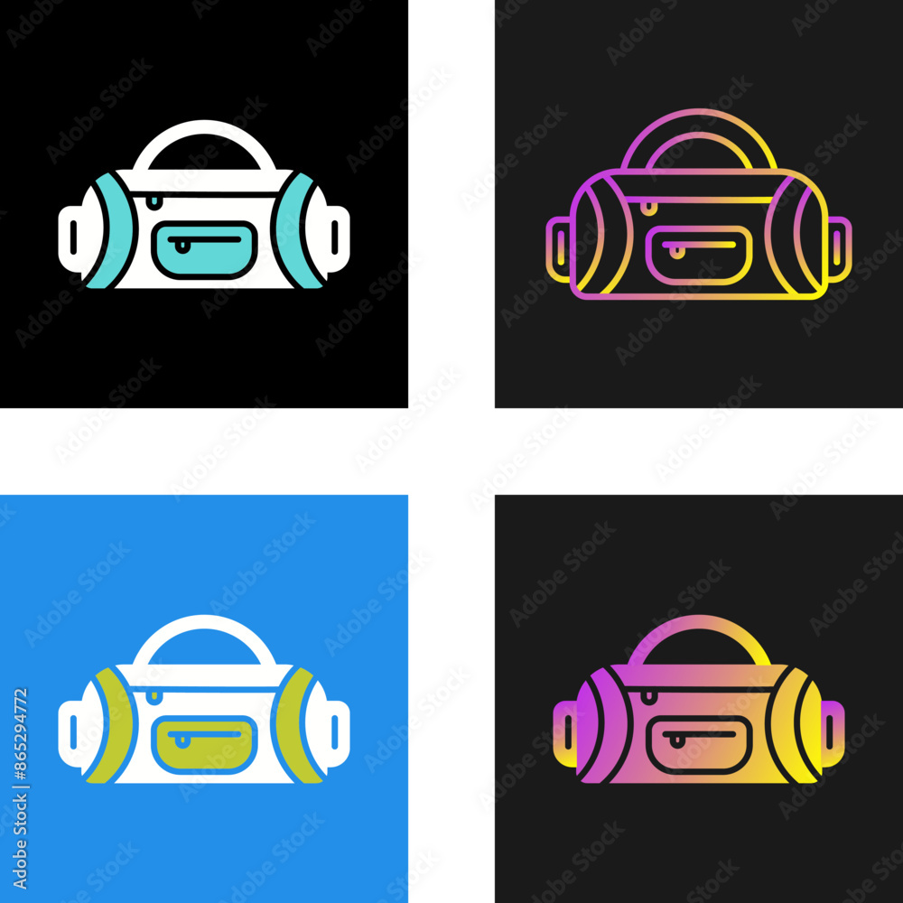 Sticker Sport Bag Vector Icon