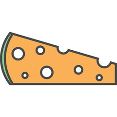 Cheese piece vector icon isolated