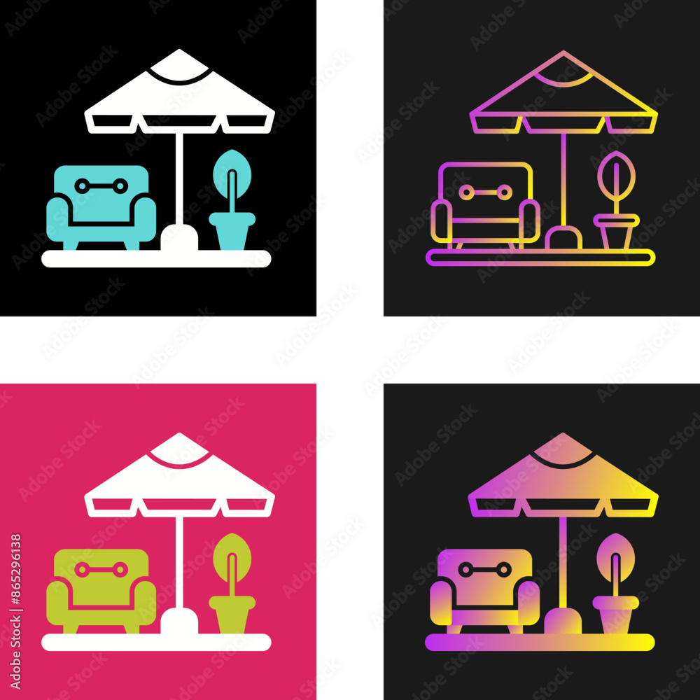 Sticker Terrace Vector Icon