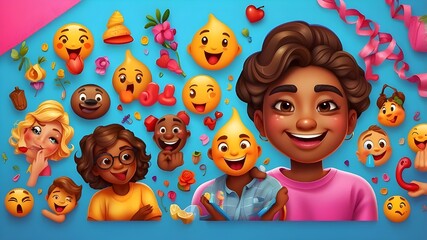 Celebrate World Emoji Day with a vibrant and diverse collection of emoji-inspired images, ranging from playful cartoons to detailed illustrations.