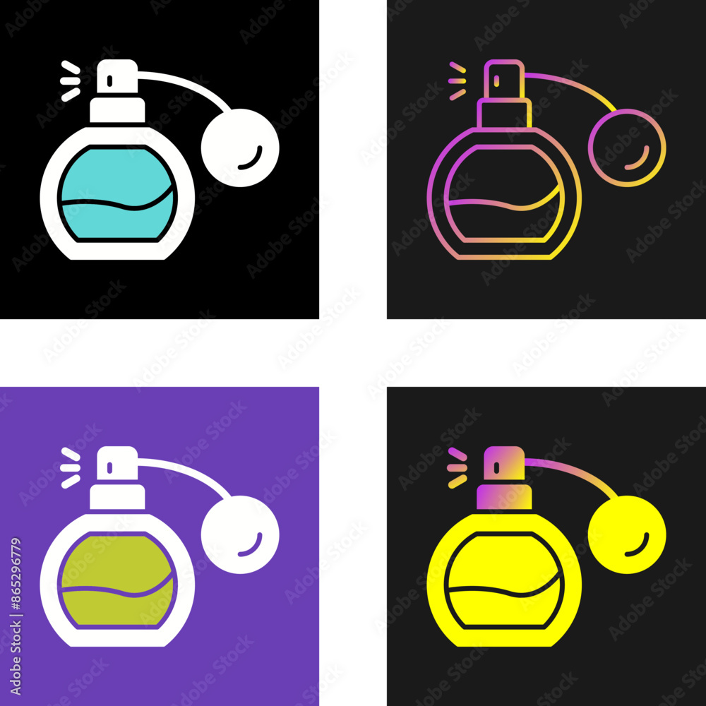 Sticker perfume vector icon