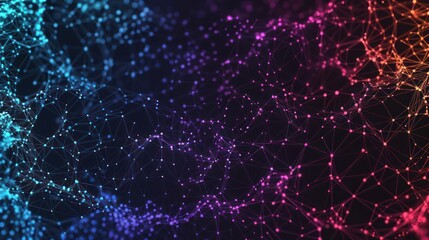Fototapeta premium A detailed illustration of a cyber LGBT support network with interconnected digital nodes, ideal for a banner with space for copy