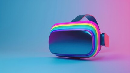 A futuristic depiction of virtual LGBT pride events with augmented reality celebrations, isolated with room for text on a clean backdrop