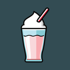 milkshake logo ice cream cup vector