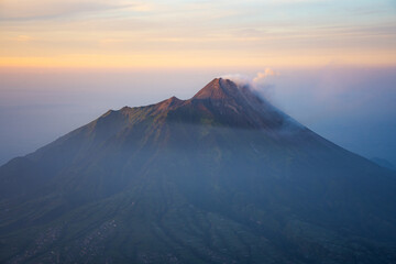the magnificent Merapi Volcano in Java Island, Indonesia. Merapi Volcano is one of the most active volcano in the world. 