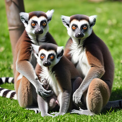 Fototapeta premium lemur on a tree