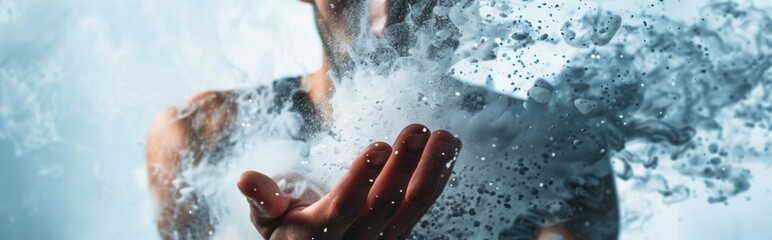 Fototapeta premium Hand Holding Powder Explosion