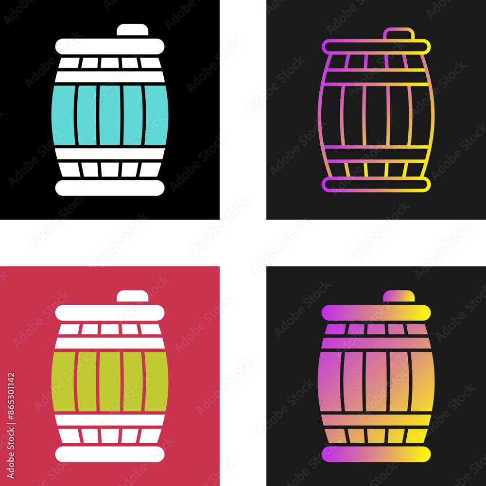 Sticker barrel vector icon