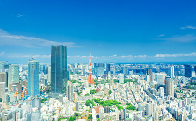 東京風景　青空と海