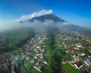 the magnificent Merapi Volcano in Java Island, Indonesia. Merapi Volcano is one of the most active...