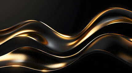 Fototapeta premium black background with golden wave