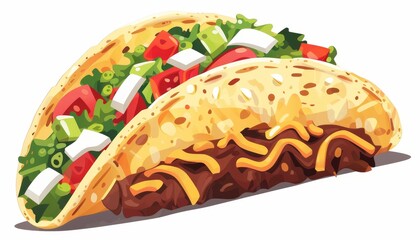 Isolated Mexican taco