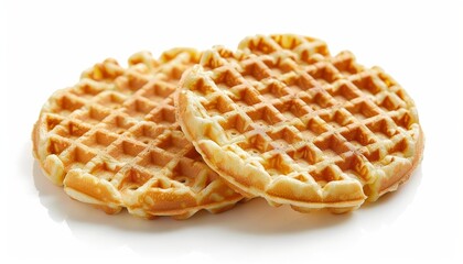 Isolated round waffle with focused background