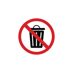No trash can sign. Don`t throw trash. Vector illustration