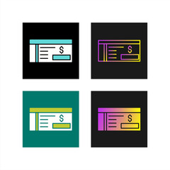 Bank Check Vector Icon