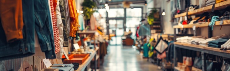Interior of a Trendy Clothing Store