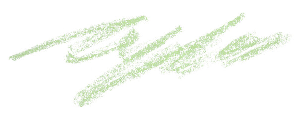 Green pencil strokes isolated on transparent background.