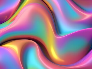 abstract neon wave colorful holographic 3d background image