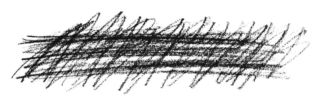 Black pencil strokes isolated on transparent background.