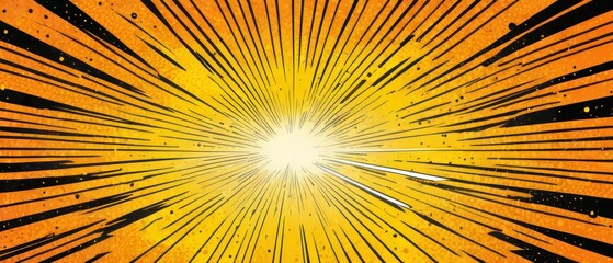 Vibrant comic book background featuring a powerful explosion with a radiant burst and dynamic lines. Ideal for superhero, action, and entertainment themes.