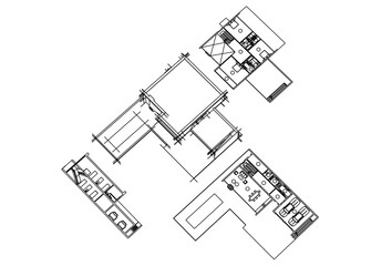 architectural drawings 3d illustration
