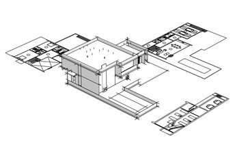 house building sketch architectural 3d illustration