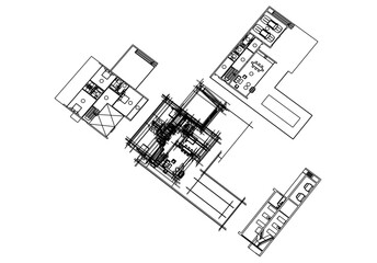 architectural drawings 3d illustration