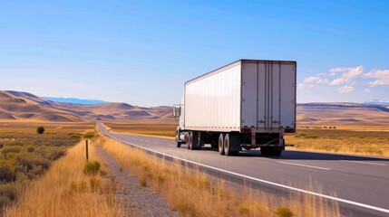 Isolated Delivery: Truck Traveling Through Deserted Terrain