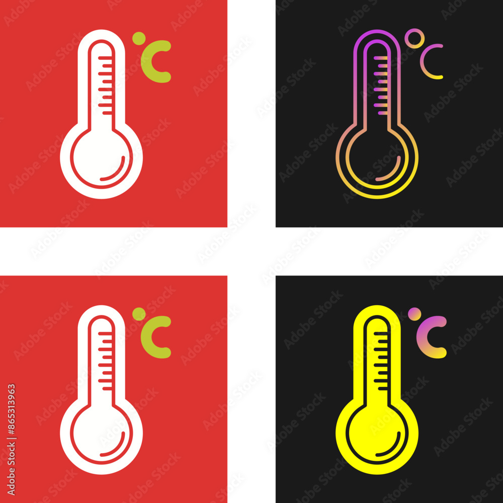 Poster thermometer vector icon