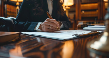 A lawyer drafting legal documents. Generative AI.