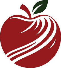 apple vector silhouette black color white background 