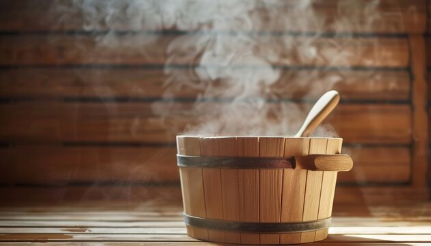 Sauna essentials steam bucket heat promoting relaxation in a spa like environment