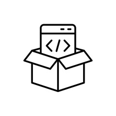 Product release outline icons, minimalist vector illustration ,simple transparent graphic element .Isolated on white background