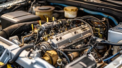 Detailed Engine Inspection Diagram with Labeled Components for Educational Purposes