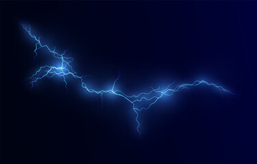 Light blue isolated vector lightning png. Realistic natural neon lightning effectThunderstorm. Strength Energy charge Thunder. Blitz Lightning Thunder Light Sparks Storm Flash	
