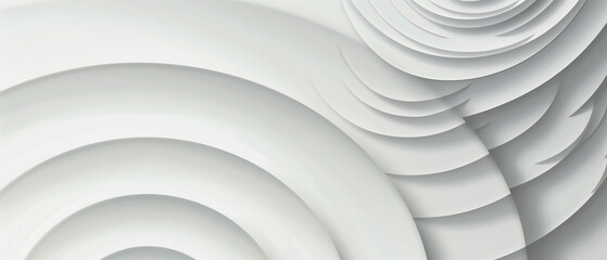 Obraz premium White concentric circles on white background, pattern element visual