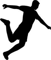 Illustration of Soccer Player Silhouette. Football player
