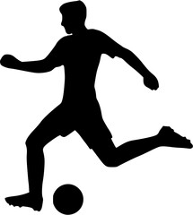 Illustration of Soccer Player Silhouette. Football player
