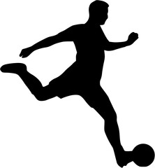 Illustration of Soccer Player Silhouette. Football player
