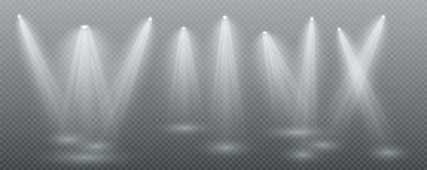Naklejka premium The vector set of light includes a light source, studio lighting, walls, and a PNG. It also includes spotlight lighting and a spotlight PNG. Finally, it includes light beams and a light effect.