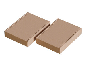 Brown cardboard boxes gift 3D render illustration