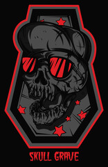 vector artwork skull grave