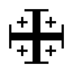 Jerusalem cross icon variation, Christian cross symbol
