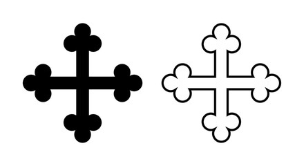 Bottony cross icon, Christian cross symbol